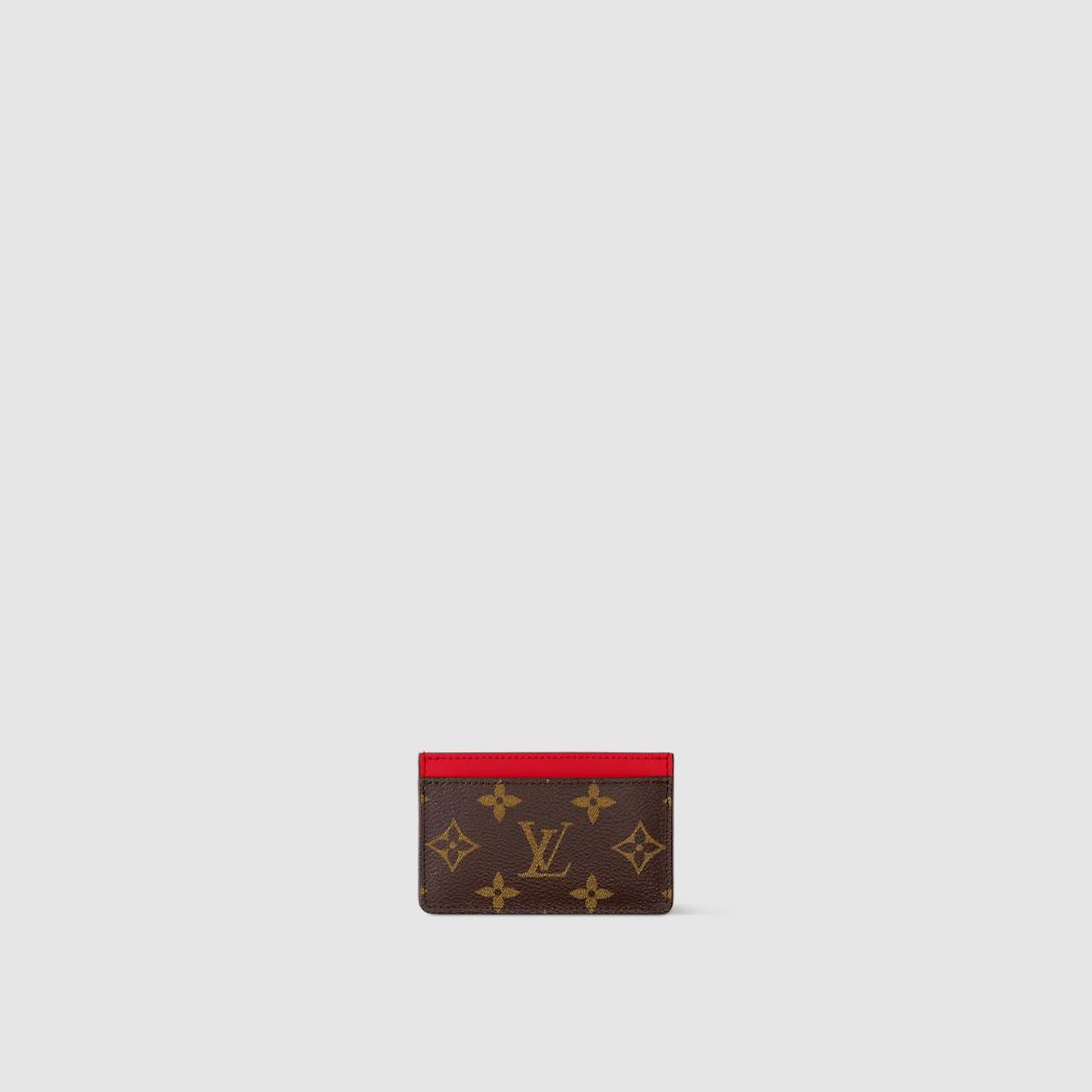 Ví Louis Vuitton Porte Cartes Simple Pm Monogram Macassar Nữ Đỏ